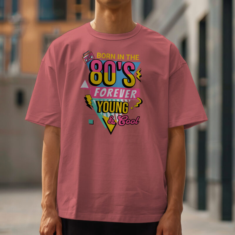 Born in the 80's Men’s Premium Oversized T-Shirt - Retro Design