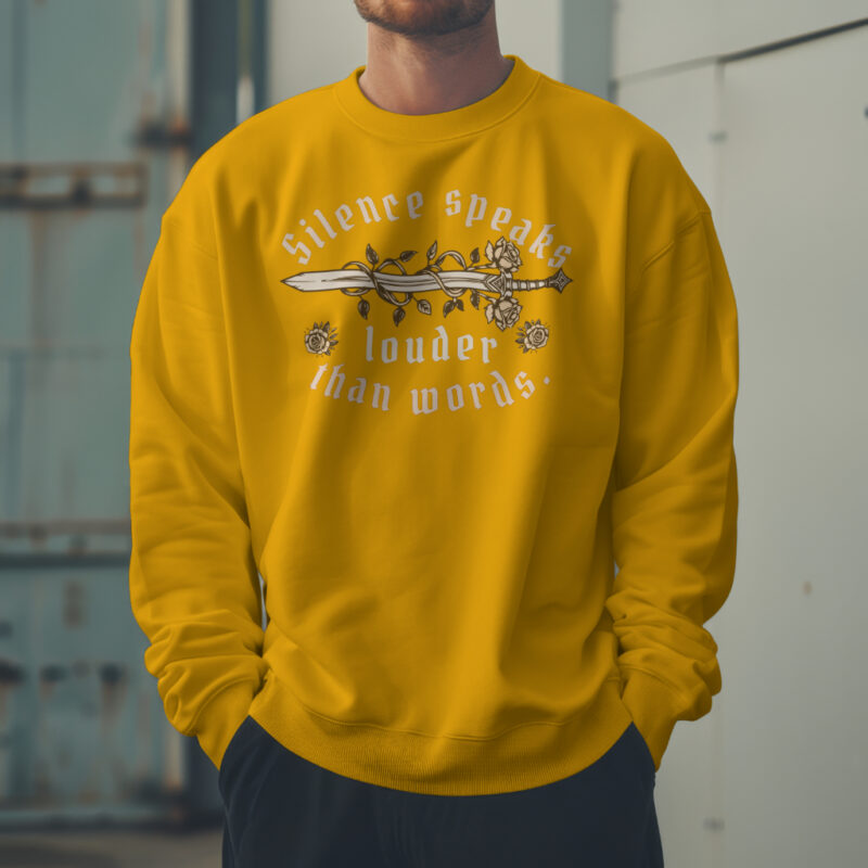 Silence Speaks Louder Than Words Premium Men’s Full Sweatshirt - Stylish and Comfortable