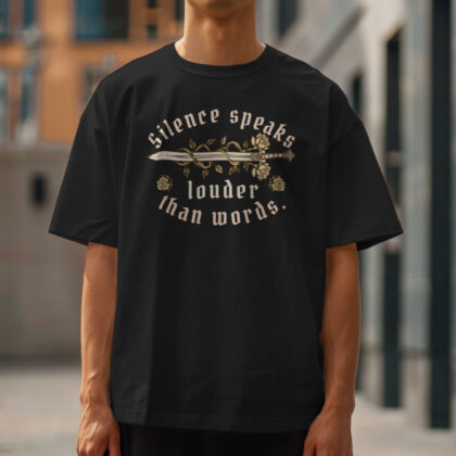 Silence Speaks Louder Than Words Premium Men’s Oversized T-Shirt - Relaxed Fit