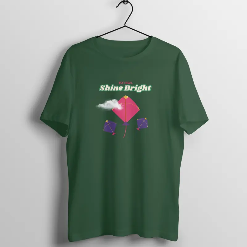 Pink Festive Kite T-Shirt – Men’s Half Sleeve Round Neck | Makar Sankranti & Mattu Pongal - Image 5