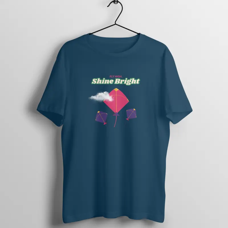 Pink Festive Kite T-Shirt – Men’s Half Sleeve Round Neck | Makar Sankranti & Mattu Pongal - Image 6