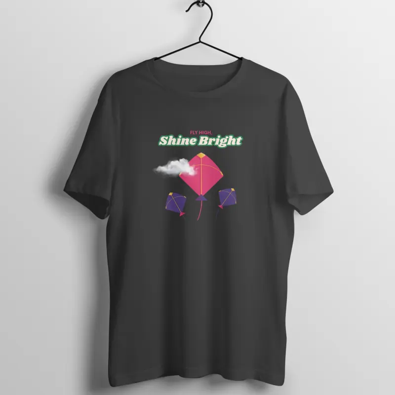 Pink Festive Kite T-Shirt – Men’s Half Sleeve Round Neck | Makar Sankranti & Mattu Pongal - Image 11