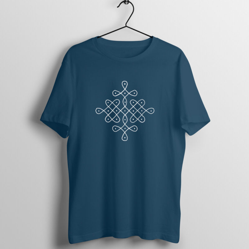 Tradition in Every Stroke - Men’s Half Sleeve T-Shirt | Rangoli Art & Makarsankranti Festivities - Image 5