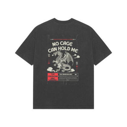 No Cage Can Hold Me – Premium Oversized Men’s T-Shirt | Dragon Freedom Design
